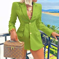 single breasted lapel slim long sleeved suit jacket women 2022 fashion new autumn womens pure color temperament suit jacket
