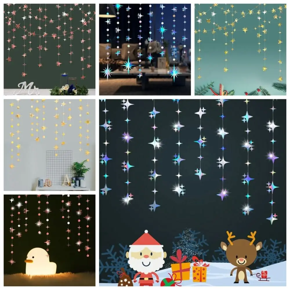 Круглая звезда круглая бумажная подвеска мерцающая подвесная гирлянда