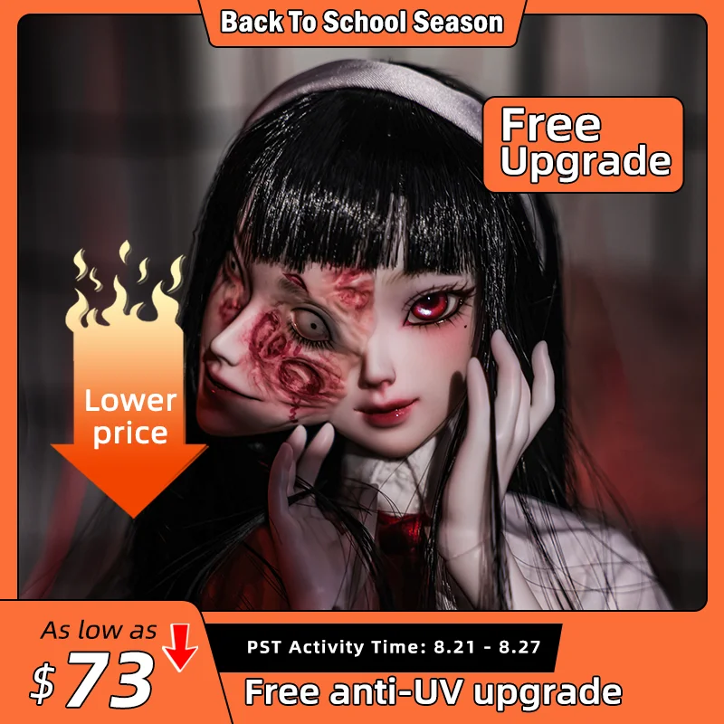 Mio 2th Tomie Doll Magnet Ghost Face BJD 1/4 Oueneifs Double Emotion Conjoined Girl from Nowhere Nona Anime Ball Jointed Dolls