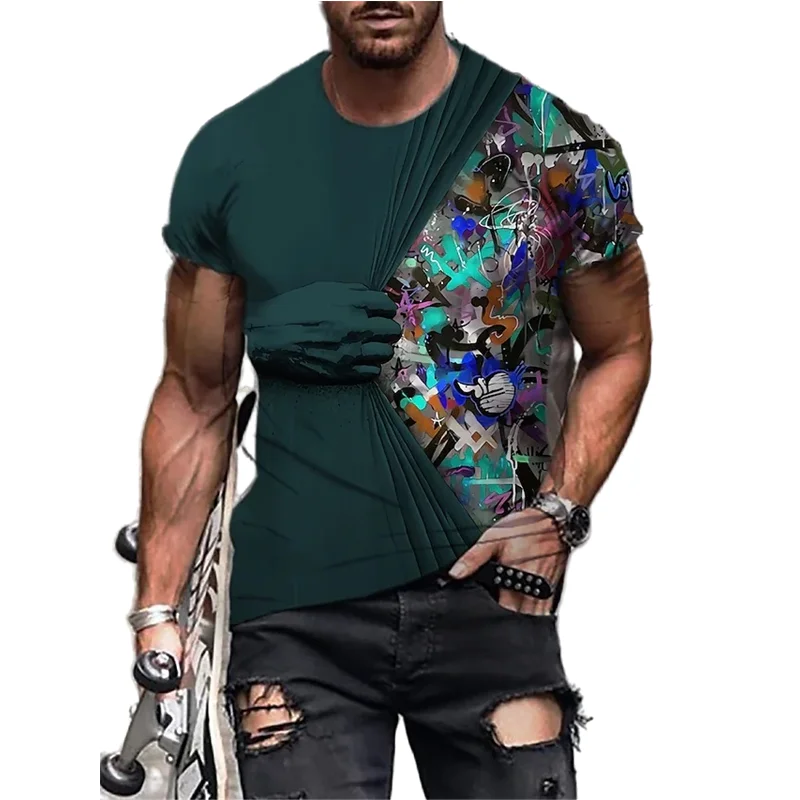 

2022 New Hip Hop Black Soul Street Men's T-Shirt Ghost Claw Harajuku Summer Short Sleeve 3D Printing Fashion Loose Top XXS-6XL
