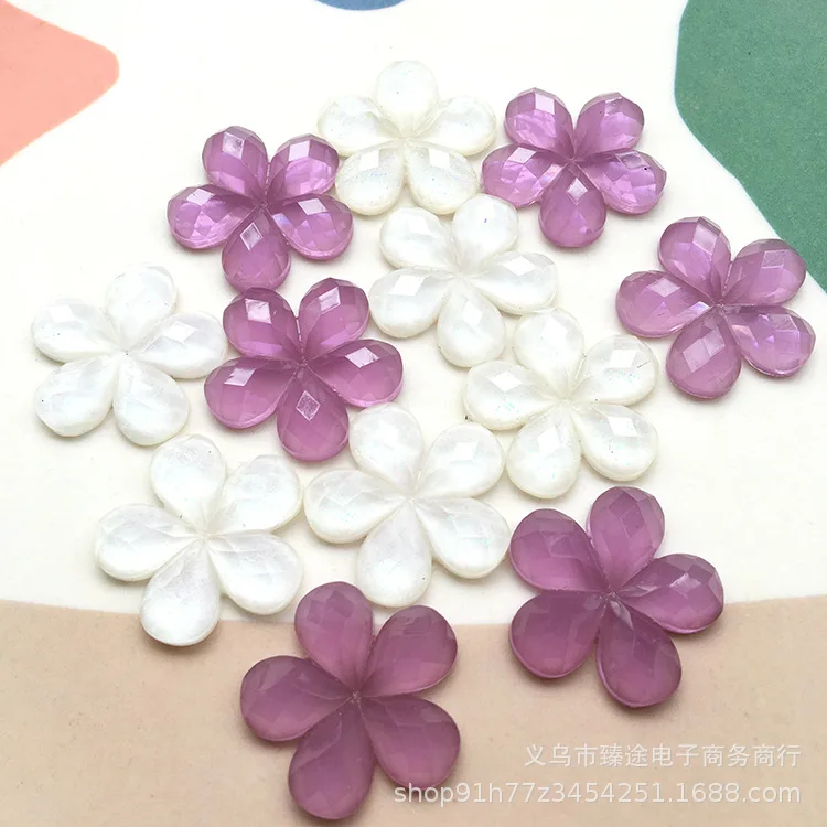 

5 шт. виноградный фиолетовый граненый фиолетовый лепесток цветка с плоской задней стороной искусственная Смола ювелирные изделия своими руками аксессуары для рукоделия