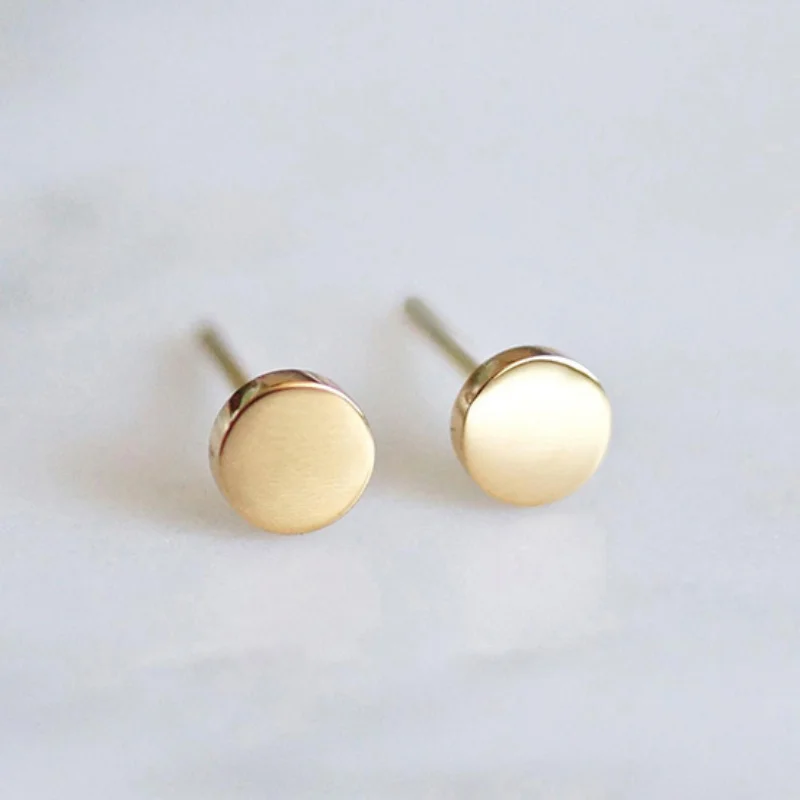 

KERLA 2023 Modern Women's Earrings Stainless Steel Stud Women Girls Office Gold Color Round Mini Studs Minimalist Jewelry