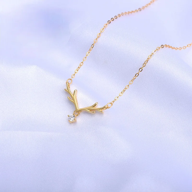 Ожерелье с оленьими рогами женское ожерелье из стерлингового серебра |