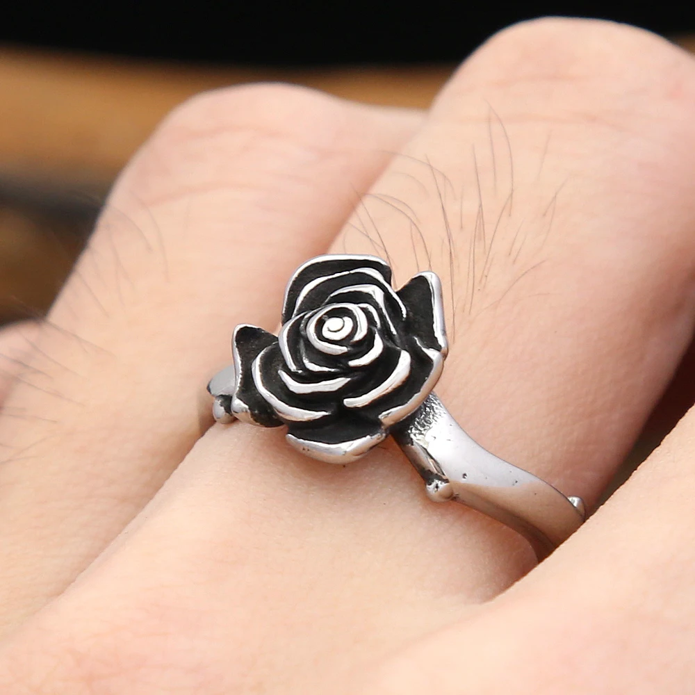 Модные винтажные кольца с розами из нержавеющей стали кольцо цветком в стиле