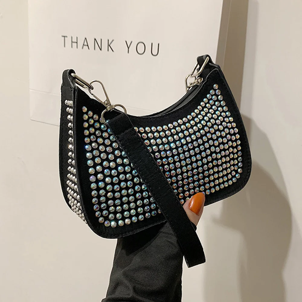 

Новинка 2023, яркие сумки через плечо с бриллиантами для женщин, повседневные вместительные квадратные сумки от известного бренда
