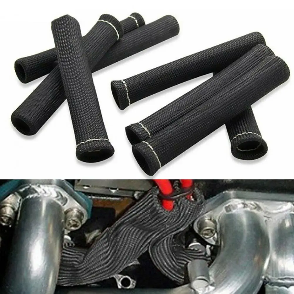 

8Pcs High Temperature Resistance Glass Fiber Spark Plug Wire Sheath Car Spark Plug Wire Hardness Protector Automotive Parts