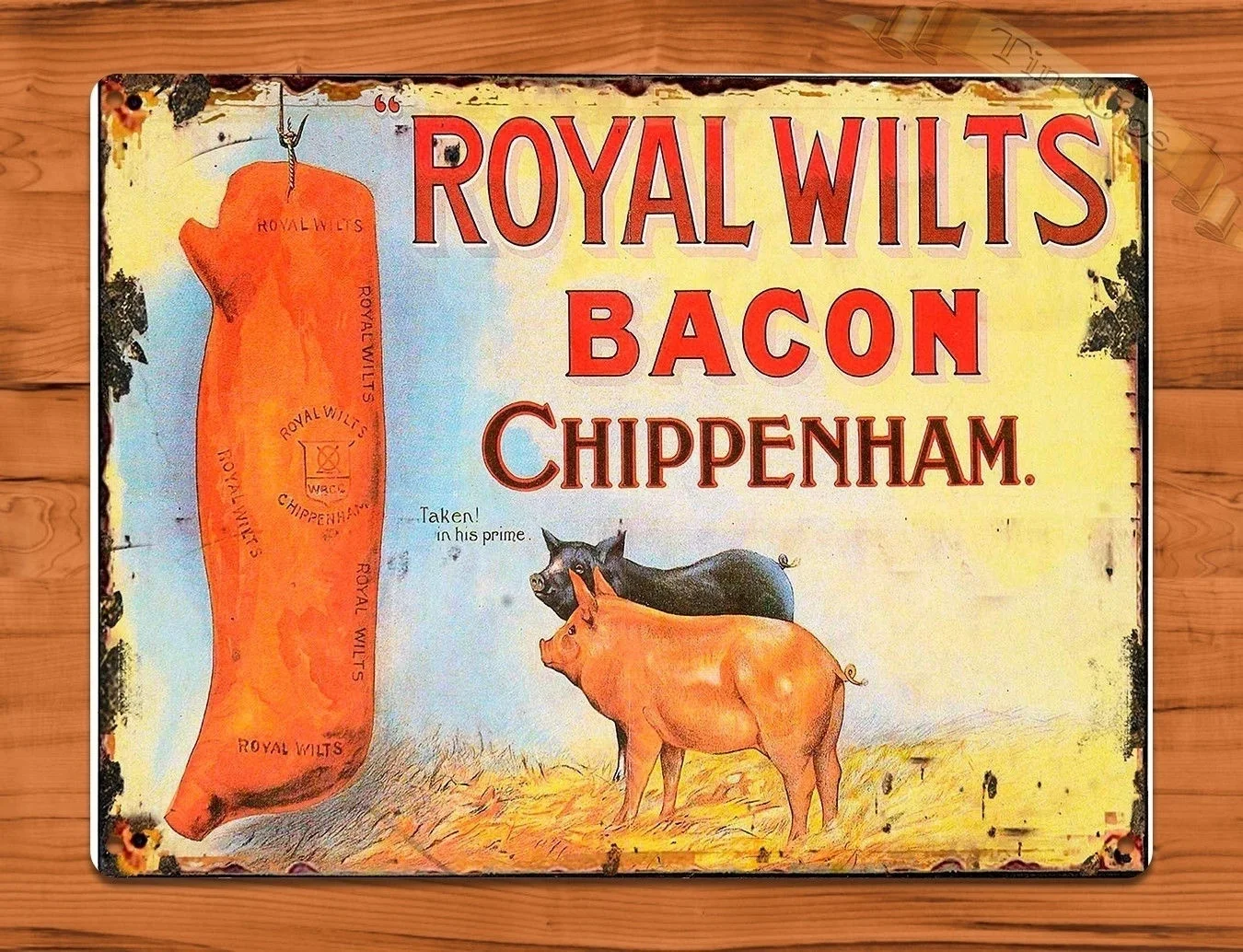

Royal Wilts Bacon Retro Metal Tin Sign Poster Home Garage Plate Cafe Pub Motel Art Wall Decor(Visit Our Store, More Products!!!)