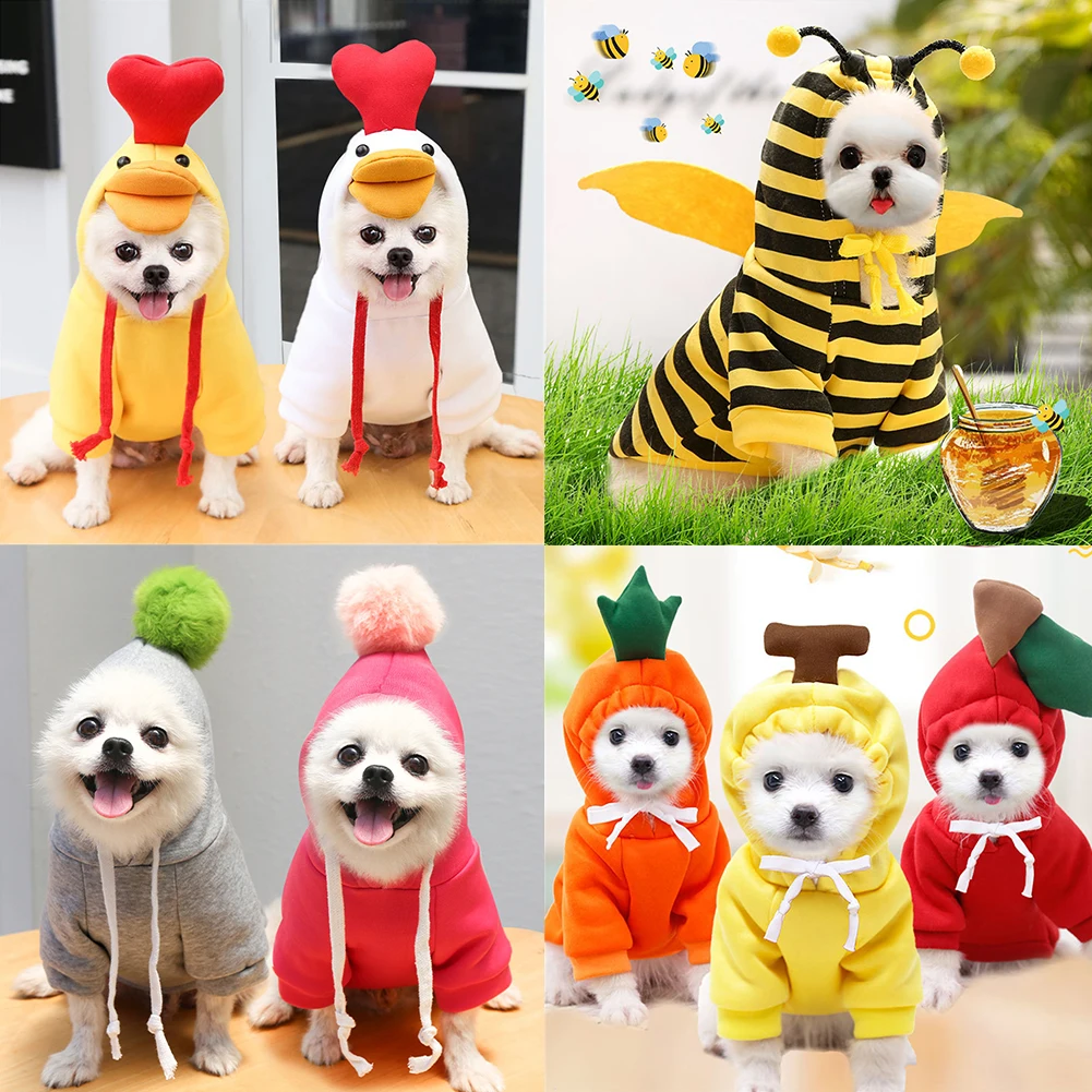 

Winter Warm Dog Clothes Cute Dog Coat Hoodies Fleece Pet Dogs Costume Jacket French Bulldog Chihuahua Puppy Cat Sportswear