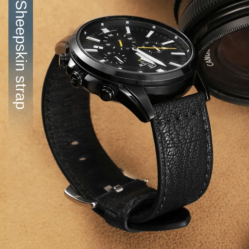 

Universal Brand Straight Interface Sheepskin Watch Strap with 20/22/24mm Soft Leather Watchabnd