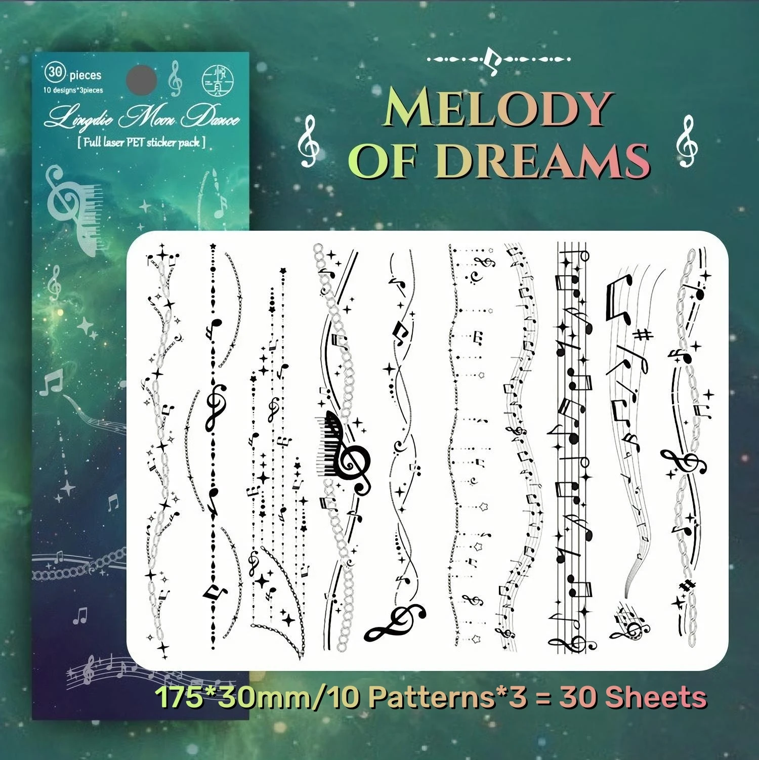 

30 листов наклеек в корейском стиле в стиле деко — милая и стильная голографическая наклейка для тиснения фольгой для Kpop Toploader, журналов и многого другого