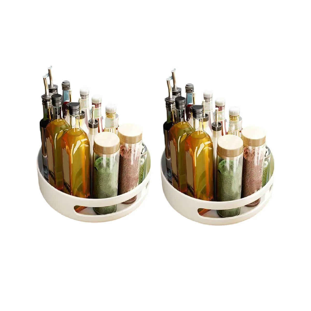 

2 Packs Turntable Cupboard Organizer, Multi-Functional Spice Rack for Kitchen Storage,Spice Organizers Holder