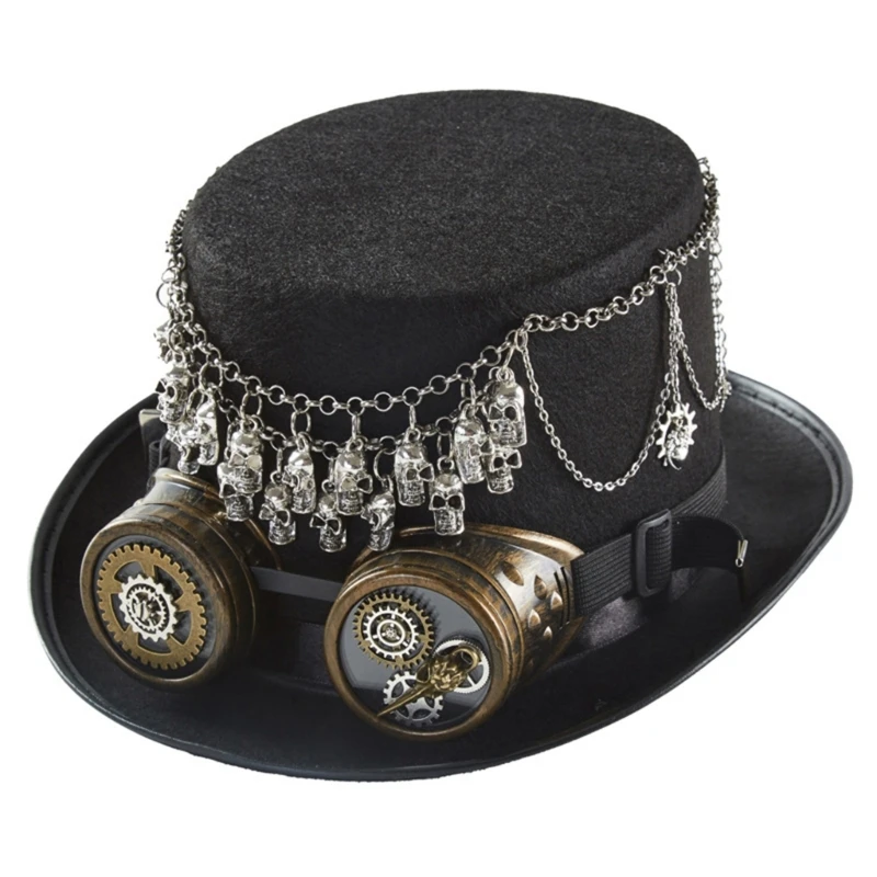 

Steampunk Traveler Hat Steampunk Top Hats For Men With Goggles Steampunk Hat Halloween Party Steampunk Drop Shipping