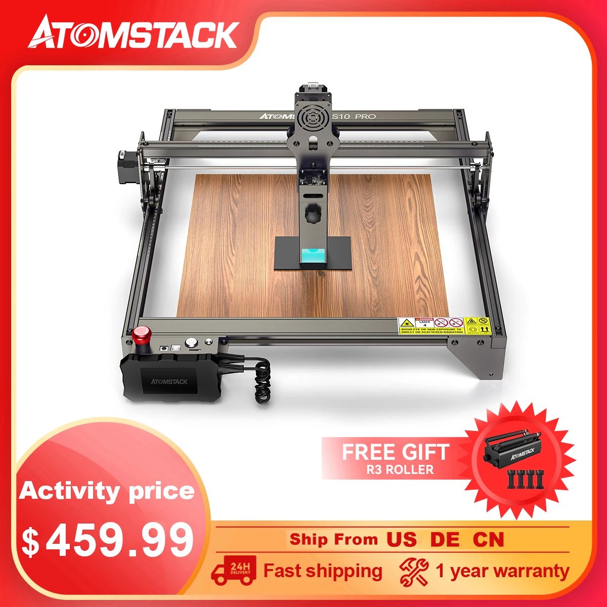 

Станок Гравировальный ATOMSTACK S10 Pro, 50 Вт, 410x400 мм