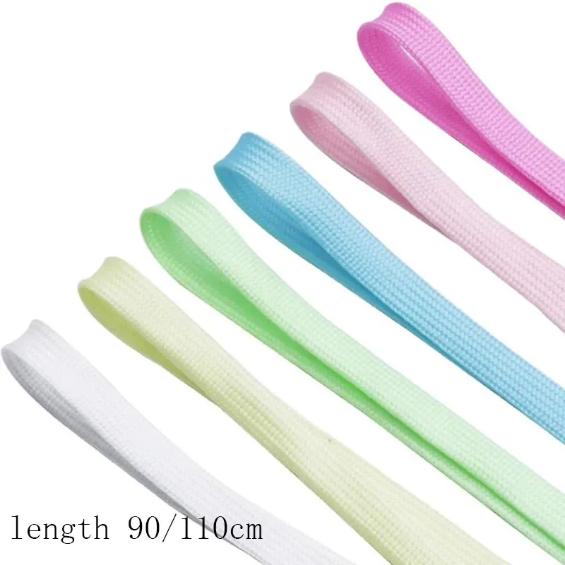 Shoelaces Athletic Sport Flat Canvas Shoe Laces Glow In The Dark Night Color Fluorescent Shoelace Candy Color Shoe Lace