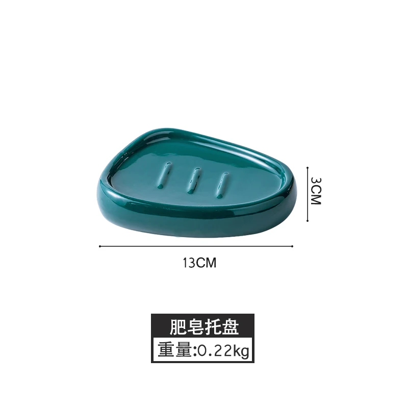 Зеленый керамический набор для ванной комнаты 5 предметов