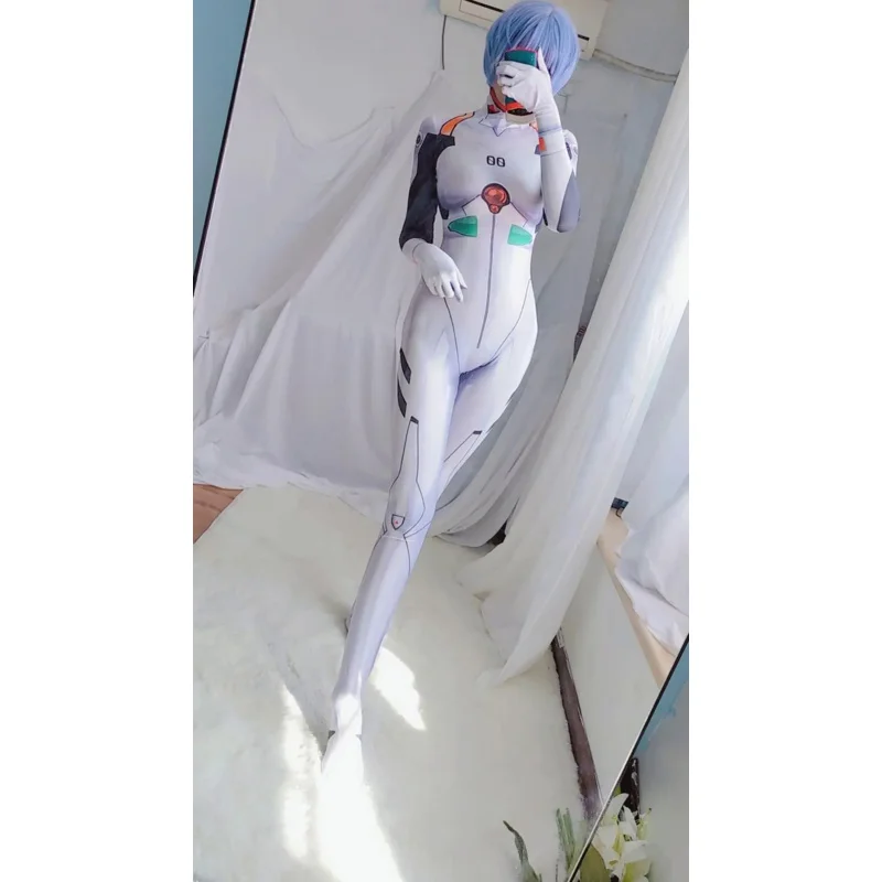 Женский костюм для косплея Белый боди комбинезон Хэллоуина кошки Zentai