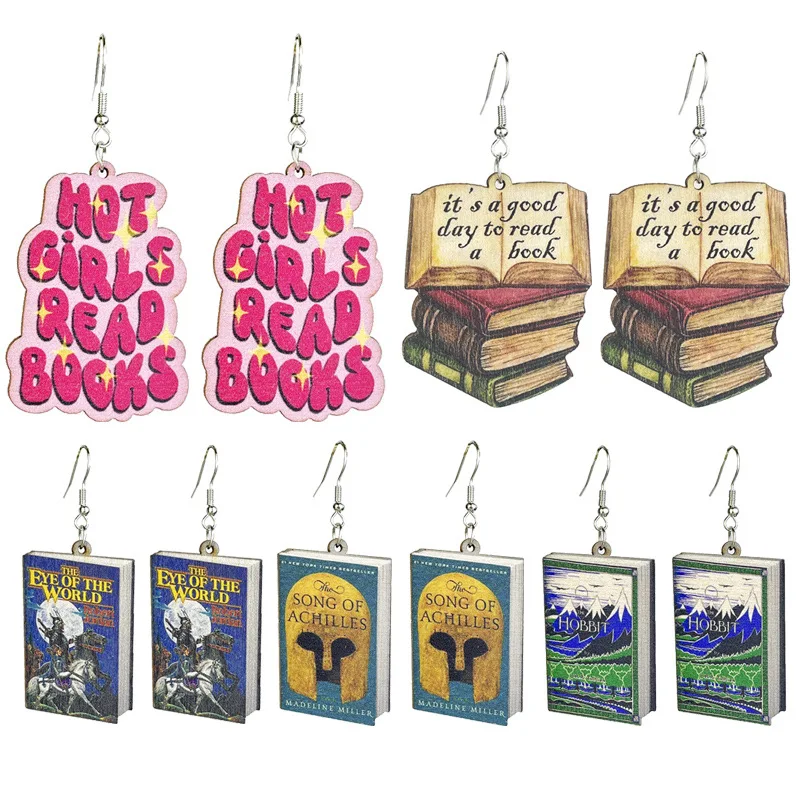 Новые ретро-серьги для чтения девочек любовь книги минималистичный темперамент