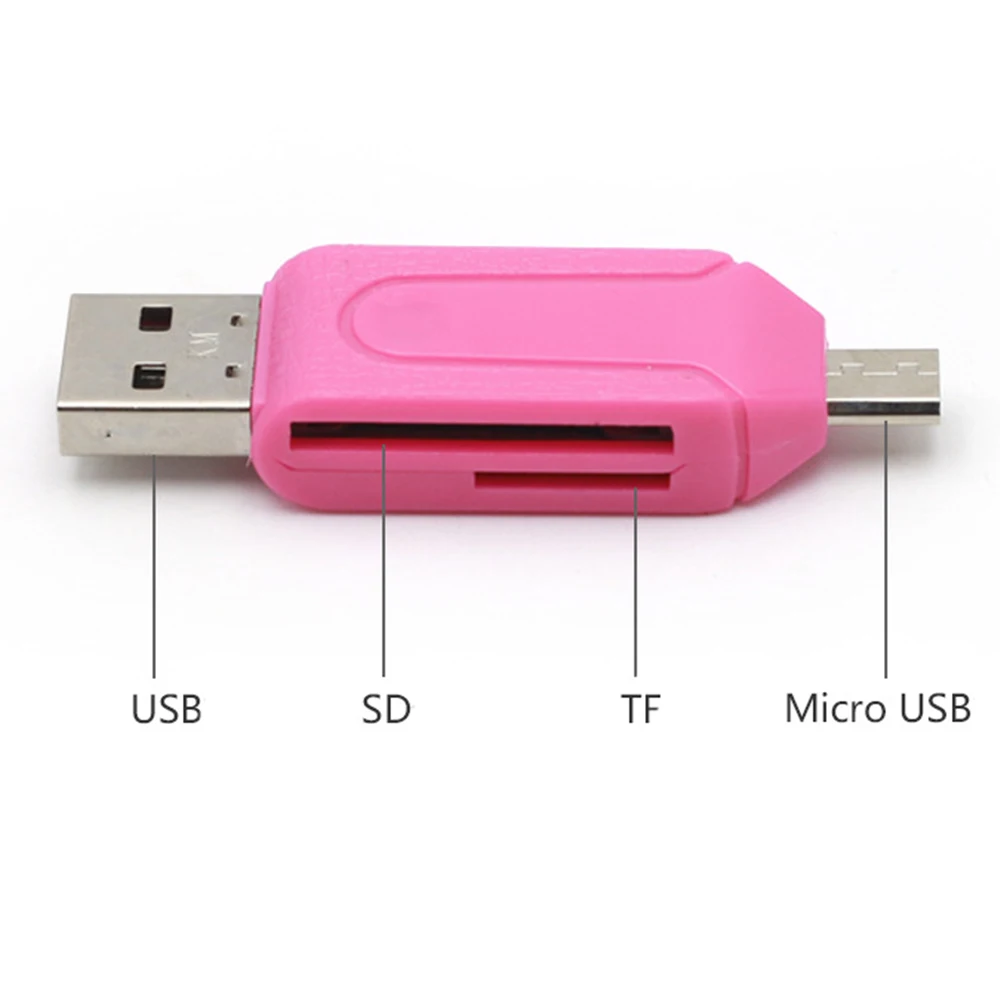 2 In 1 USB Card Reader USB2.0 SD/TF Memory Card Reader OTG Hight Speed Adapter Universal Micro USB SD TF Flash Drive Cardreader images - 6