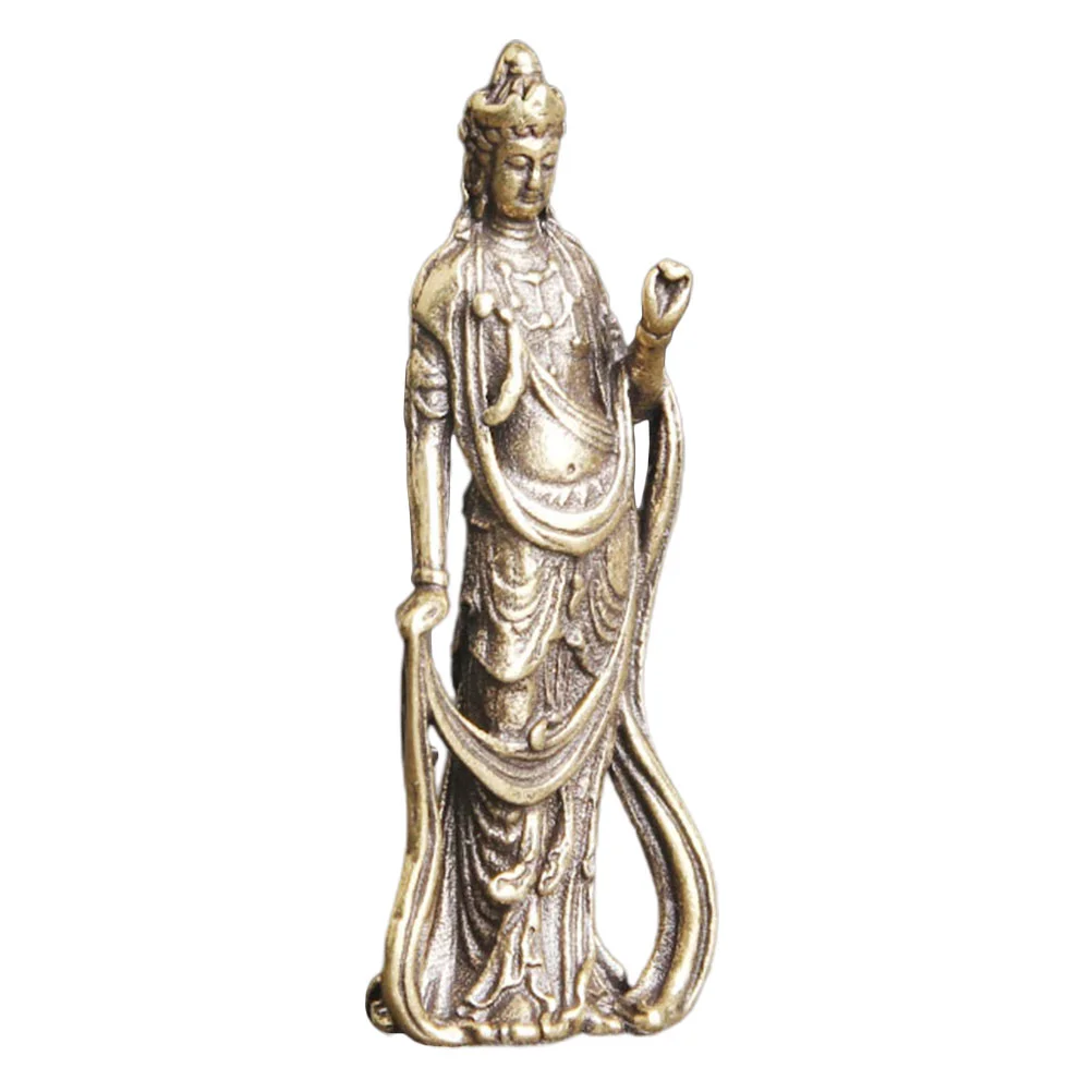 

Statue Figurineyin Brass Decor Bodhisattva Home Goddessfeng Shui Guan Sculpture Kwan Kuan Ornament Desktopmeditation Figurines