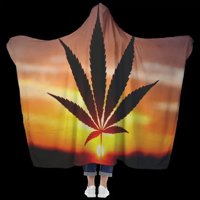 

Good Sunset Hooded Blanket, Adult and Small Sizes, Soft Fleece Blanket with a Hood, Man Cave Throw