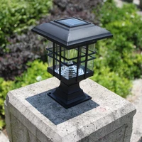 solar led post cap light lawn lamp outdoor waterproof garden yard decor dual use pillar head stake lamp solar led lawn light