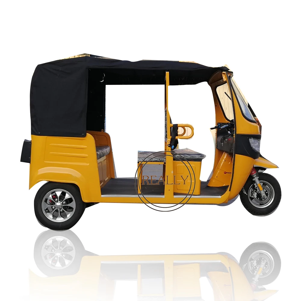 

Electric Three Wheels Cargo Bike 4 Persons Passenger Tricycle Tuk Tuk Car Gasoline With Battery