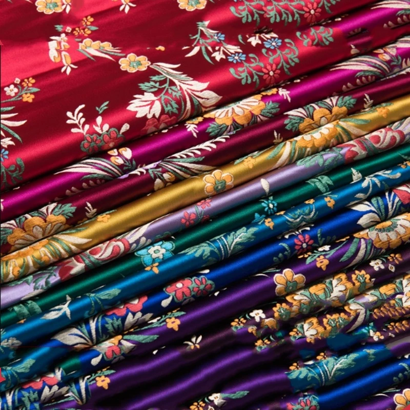 Фото Китайская парчовая ткань шириной 75 см, свадебная ткань для костюма Cheongsam Qipao Tang, наволочки, ручная работа, костюм для выступлений №1