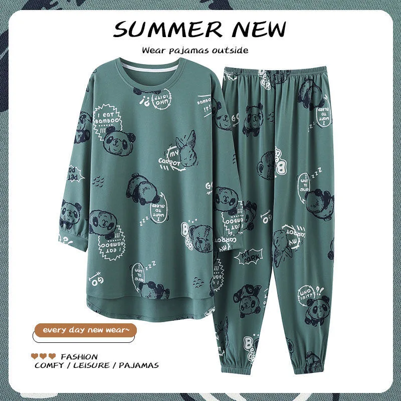 2022 Winter Pyjamas Cartoon Long Sleeve Coral Fleece Warm Sleepwear Long Wear Women Pajamas Animal Pajamas