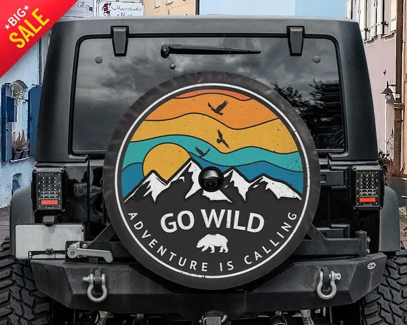 

Adventure Is Calling, Go Wild Personalized Gifts, Car Accessories For Women, Car Accessories, Spare Tire Cover, perssonalized gi