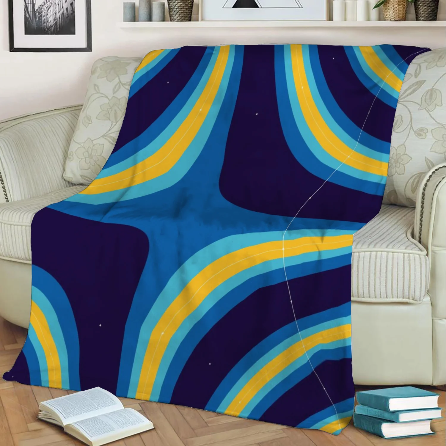 

Geometric Vinyl 3D Printed Velvet Plush Throw Fleece Blanket Bedspread Sherpa Blanket Home Decora