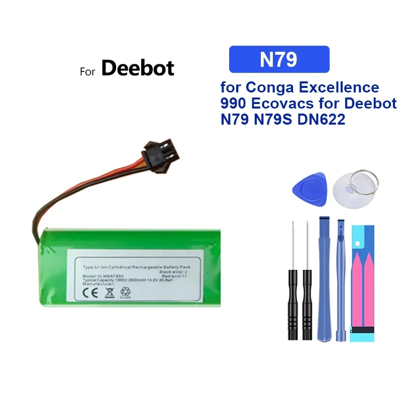 Портативный аккумулятор 2600 мАч-3400 мАч для Ecovacs Deebot N79 N79S DN622 CEN360 CEN361 DH35 DH43 DH45 KK8 CR120