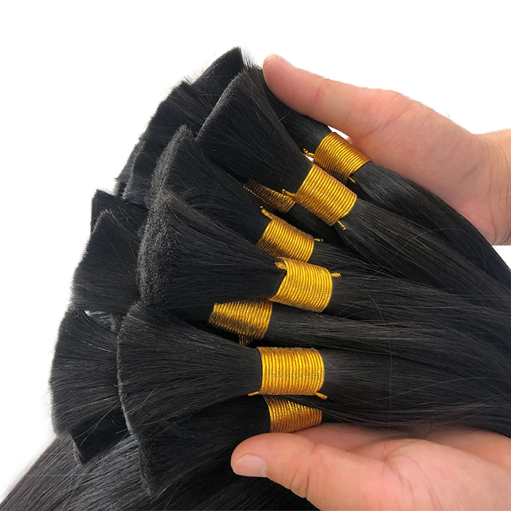 100% Brazilian Remy Virgin Human Hair Extension Straight Natural High Quality Bulk Hair