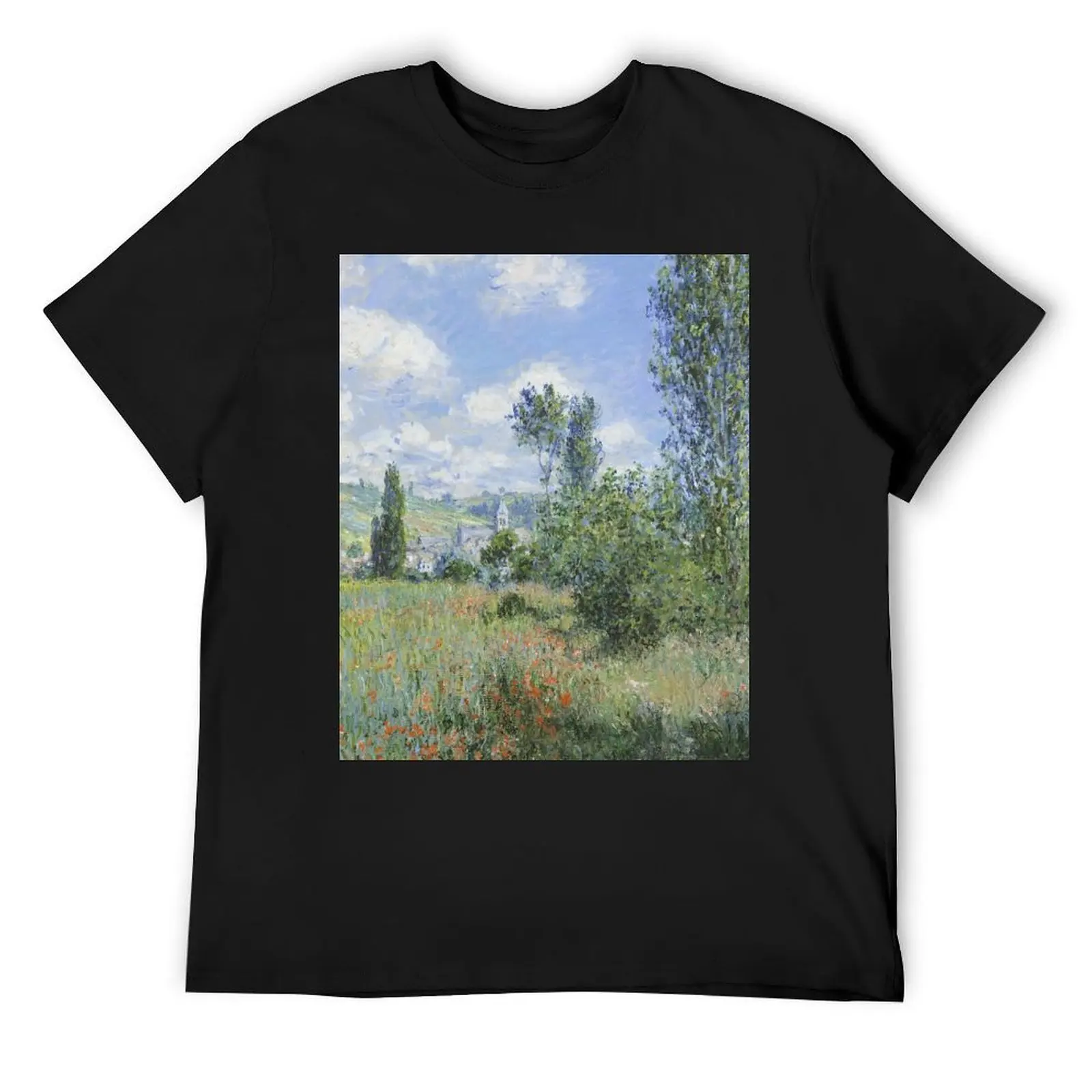 Claude Monet - View of Vétheuil (Vue de Vétheuil) (1880) Футболка для мальчика рубашки с рисунком