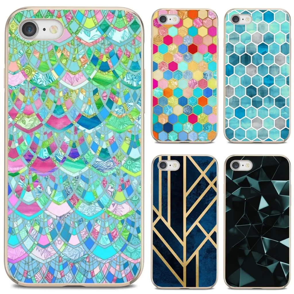 Цветной мягкий чехол с геометрическим рисунком для Xiaomi Redmi Note 10 10s 3S 4 4X 5 6 6A 7 8 8T 7A 9 9T