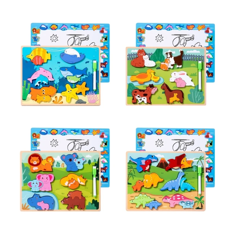 Wood Colorful Puzzle Toy Multi-theme Puzzle Block Educational Toy for Children Hand-eye Coordination Toy Wood Colorful Puzzle Toy Multi-theme Puzzle Block Educational Toy for Children Hand-eye Coordination Toy