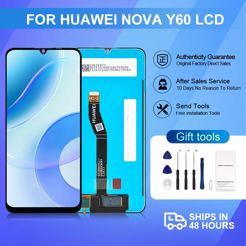 

Brand New 6.6 Inch WKG-LX9 Display For Huawei Nova Y60 LCD Touch Screen Panel Digitizer Assembly With Tools Free Ship