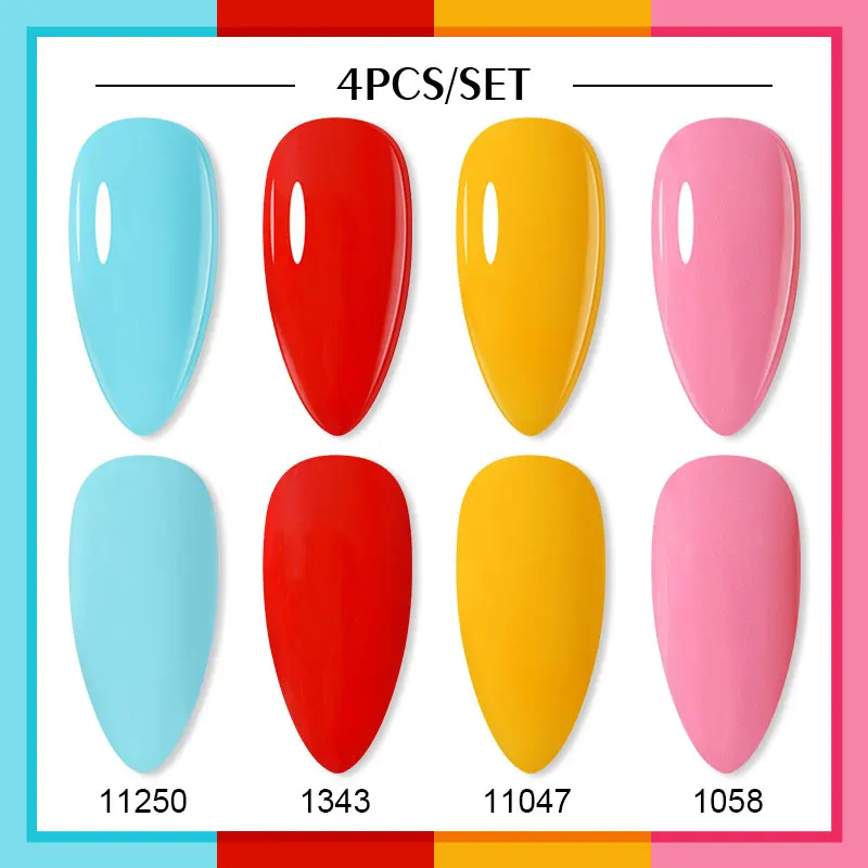 ArteClavo 4 шт набор гель-лаков для ногтей смешанный костюм цветной маникюра Лак Vernis