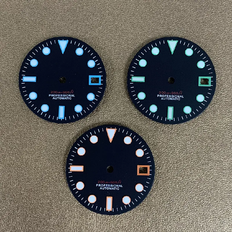 

Watch Accessories Dial Black Japan C3 Green Luminous NH35/36 Movement for SKX007/009 Turtle Abalone Watch MOD Case 28.5mm