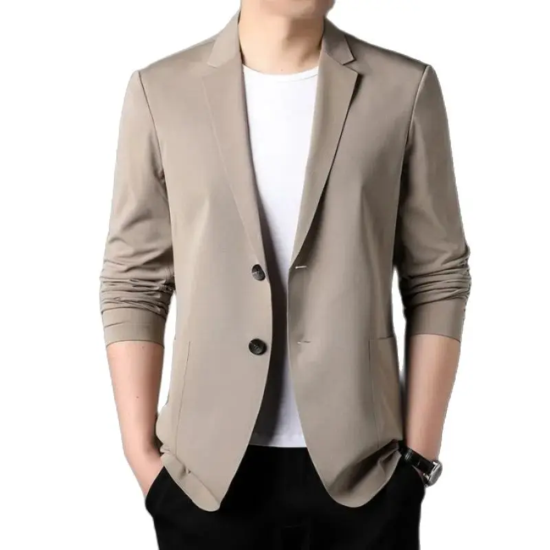 

Ehioe2023 New Men's Suit Jacket Summer Ultra-Thin Breathable High Elastic Lightweight Ice Silk Sun Protection Casual Suit Jacket