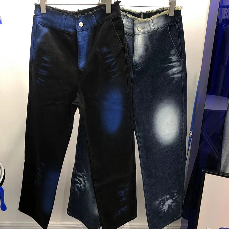 

ADER Jeans Men Men Women 1:1 Blue Loose Casual Straight Women's Jeans