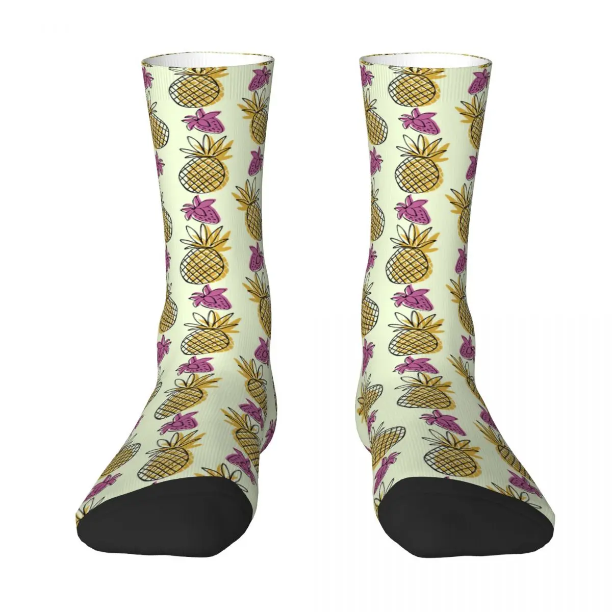 Seamless Pattern With Pineapple And Strawberry Adult Socks,Unisex socks,men Socks women Socks