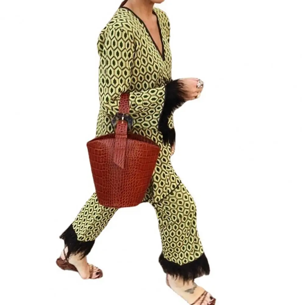 

Contrast Color Breathable Easy to Match Wear-resistant Women Tops Pants Set Female Clothes