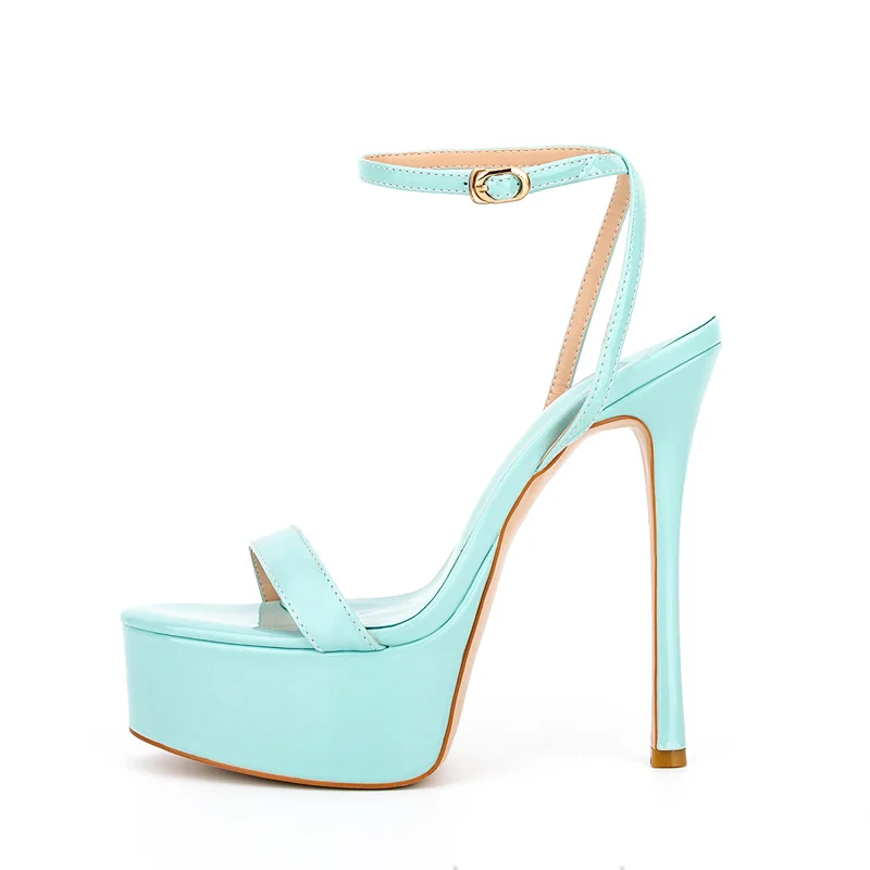 

Sweet Round Toe Thick Bottom Women Sandals Thin Heels Comfy Casual Ladies Shoes Hand-made Outdoor Concise High-heeled Sandals