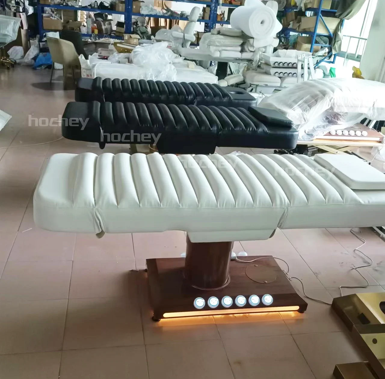 HOCHEY Современный салон Led Серый салон-кровать 4-двигатель Электрический золотой