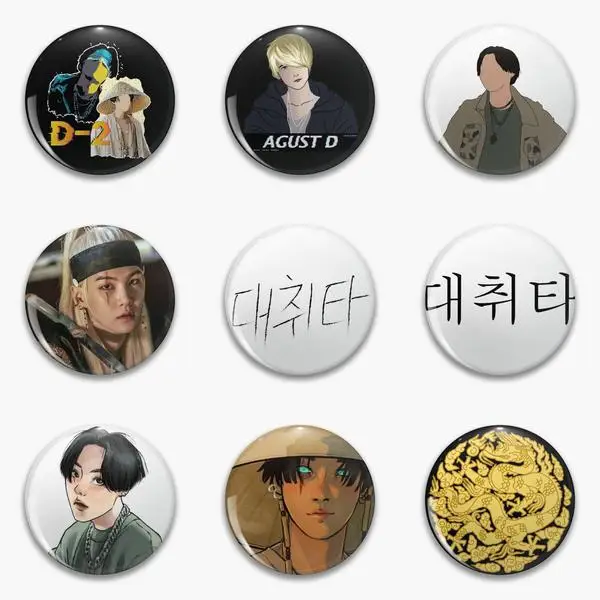 Agust Daechwita, наклейка D2 на мягкую кнопку, булавка на воротник, значок для влюбленных, подарок, Милая брошь, забавная креативная модная одежда, мультяшный Декор