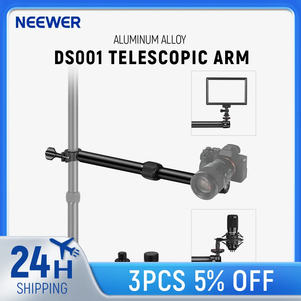 Фото NEEWER DS001 Настольный кронштейн для крепления камеры 11,8-20 дюймов/30-51 см Телескопический удлинитель для настольной подставки №1