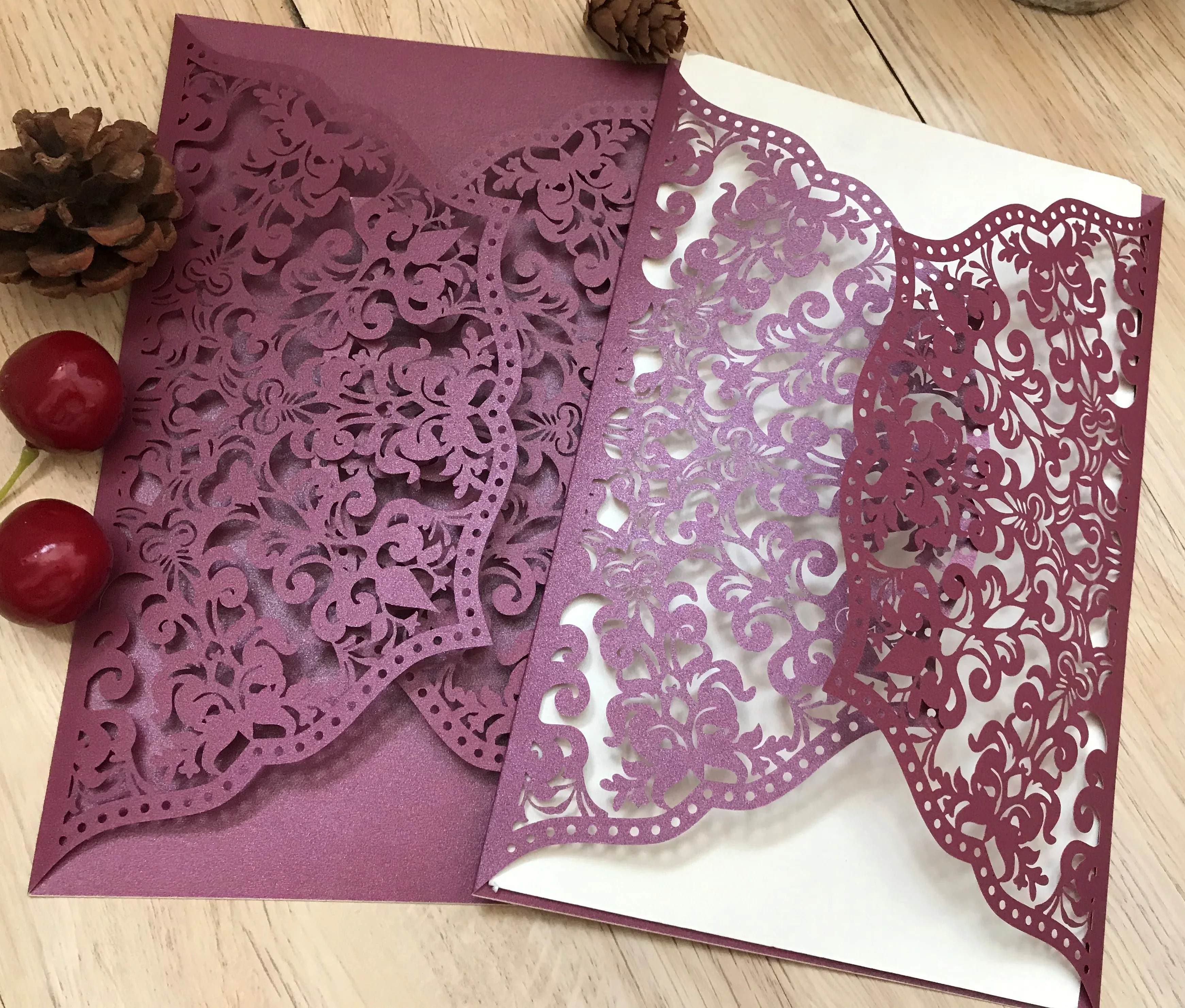 5 шт., пригласительные открытки KKAYLEE, лазерная резка, жемчуг