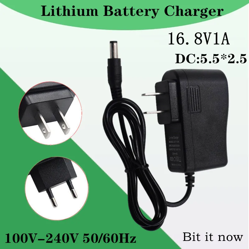 Duxwire 16.8V 1A Li-ion Battery Charger For Camping Bicycle Head Lamp Lithium Power Pack Electric Screwdriver