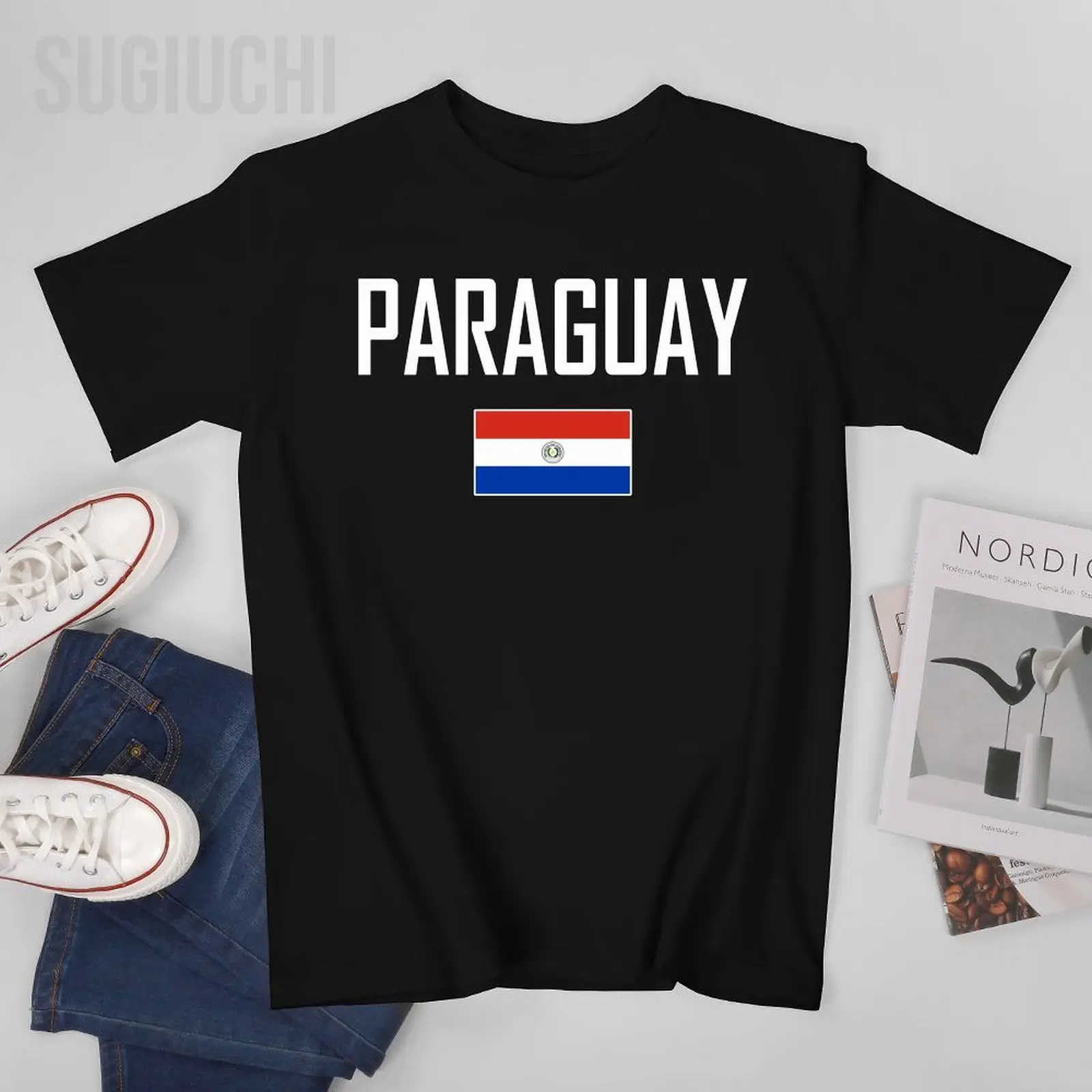 

Футболка унисекс с принтом парагвайского флага и шрифтов, 100% хлопок