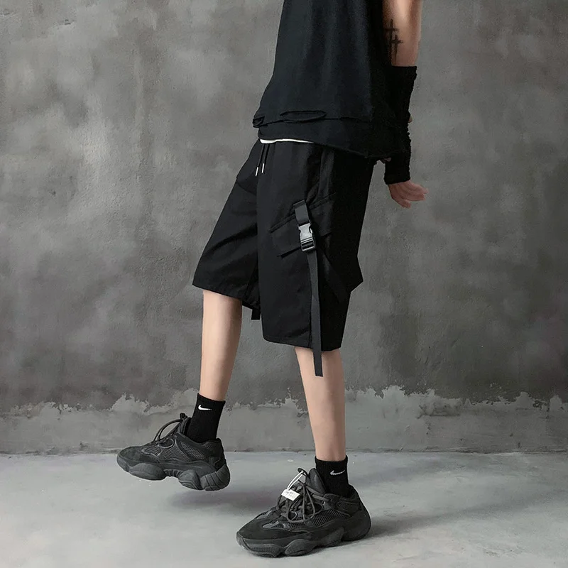 High quality Work Shorts men's loose summer thin hip hop function fashion brand ins student trend five point pants